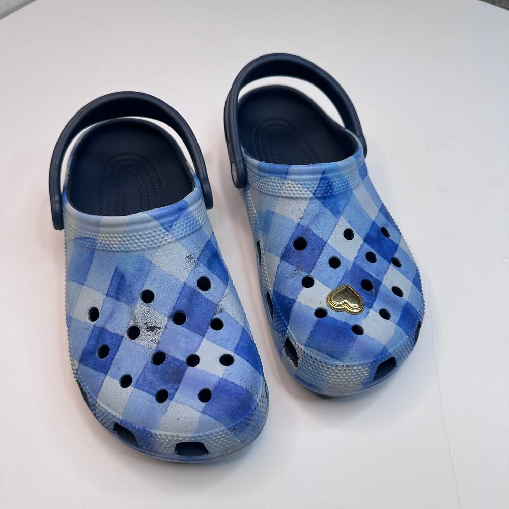 Crocs Bath & Body Works Blue Gingham Clogs